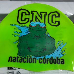 Gorro de natación CNC color verde flúor 2026